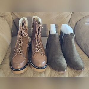 2 Pairs Women's Ankle Boots Size 9 New
